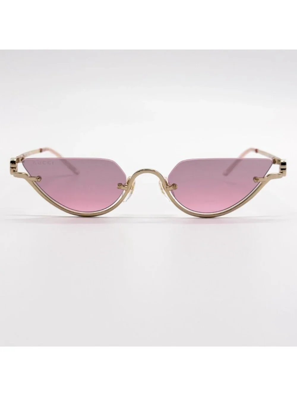 New Gucci Pink Gold Cat Eye Women Sunglasses GG1603S 003